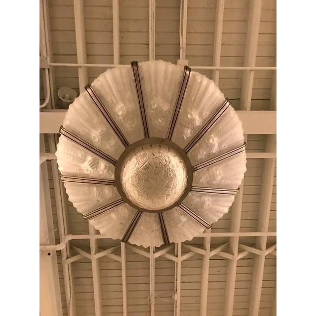 French Art Deco Chandelier by Hettier Vincent and Genet et Michon For Sale In New York - Image 6 of 11