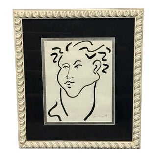 Abstract Ink Line Portrait For Sale