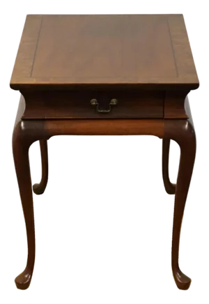 Hickory Chair Co. Solid Mahogany & Birds Eye Maple Traditional Style 18x26" Accent End Table