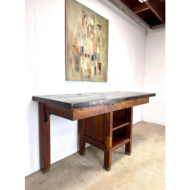 Early 20th Century Oak School Laboratory Table / Worktable / Desk ...