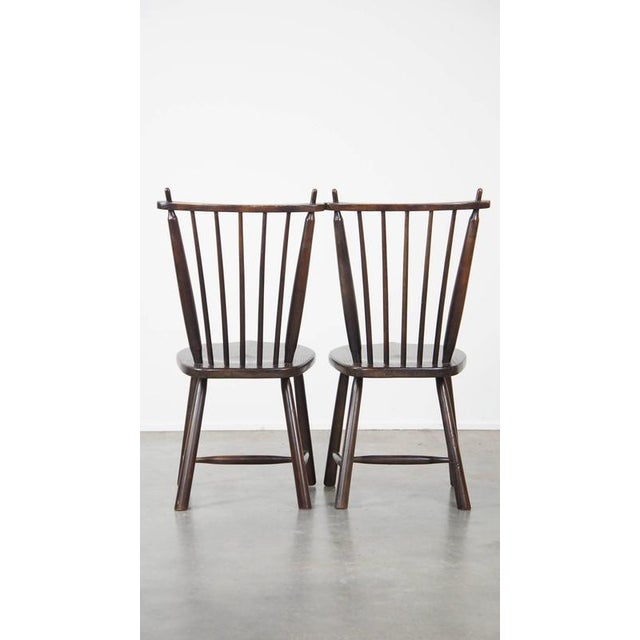 Vintage Wooden Bar Chairs from De Ster Gelderland, Set of 4 For Sale - Image 5 of 15