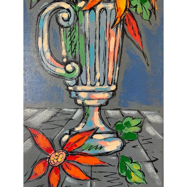 1970's Vintage Duarte Still Life Oil on Canvas Painting, Framed For Sale - Image 10 of 11