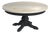 Danielle 38 in. W Round Marble and Wood Pedestal Coffee Table, Washed Black For Sale