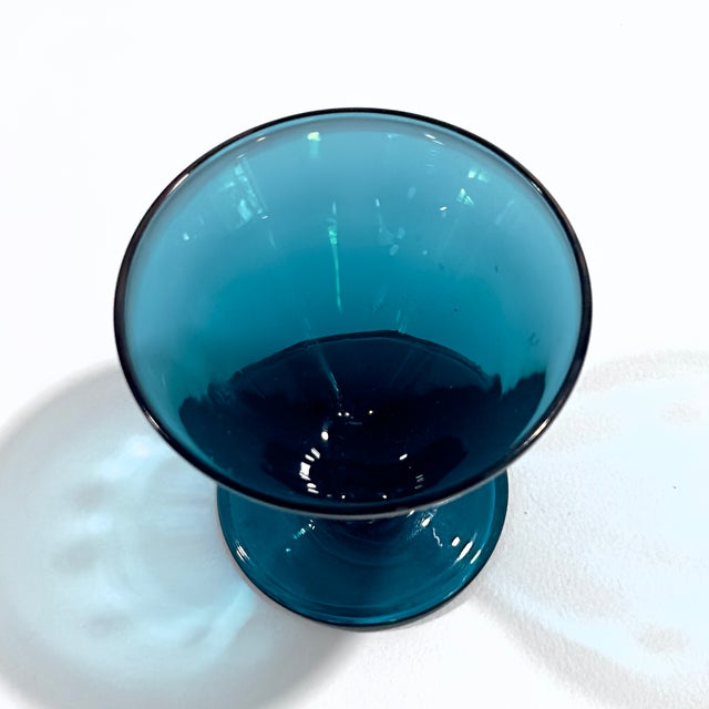 Sophisticated Finnish Style Inky Blue Decorative Glass Vessel Curation - Group of 5 For Sale - Image 9 of 13