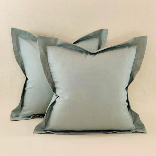 Fabricut French General Aqua Blue Cream Green Babette Floral Vine Pillow Covers- Set of 3 For Sale In Jacksonville, FL - Image 6 of 7