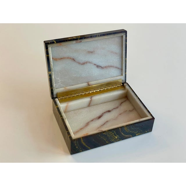 Black Handcrafted Box in Tiger Iron, Italy, 1950s For Sale - Image 8 of 15