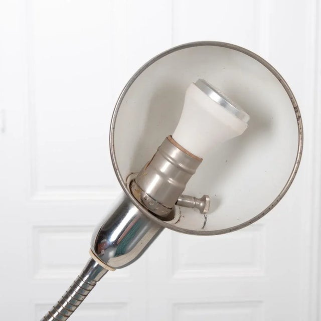 Metal Vintage Mid 20th Century Flexible Metal Desk Lamp For Sale - Image 7 of 9