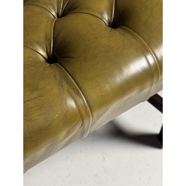 Office Chair in Green Upholstered Leather For Sale - Image 13 of 18