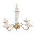 Vintage Brass & White Porcelain 5-Light Chandelier Gilded Georgian For Sale