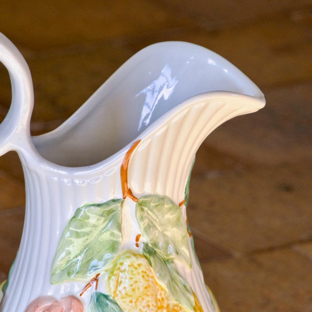 Green Large Vintage Lemon-Colored Earthenware Jug by Whats, 1970s For Sale - Image 8 of 13