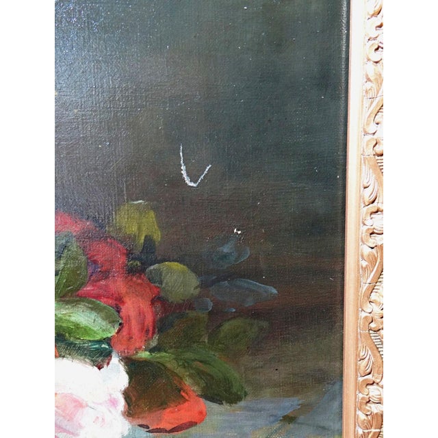 Bouquet of Roses, 1890-1910, Oil on Canvas, Framed For Sale - Image 13 of 15