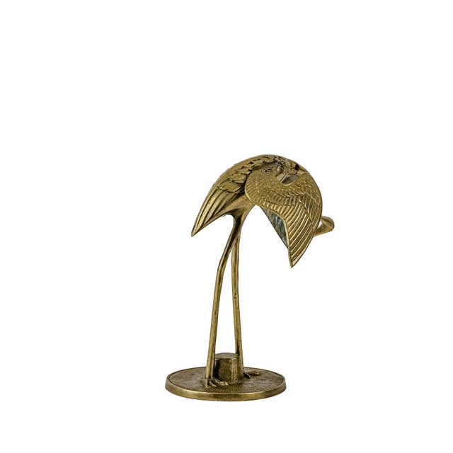 Mid-Century Modern Leonard Brass Crane Figurines (12") For Sale - Image 10 of 14