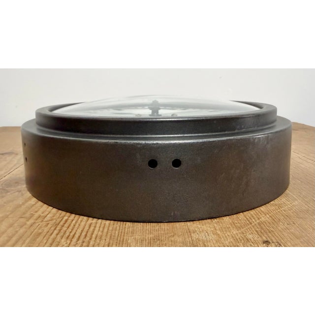 Black Black Industrial Factory Wall Clock from Siemens, 1950s For Sale - Image 8 of 17