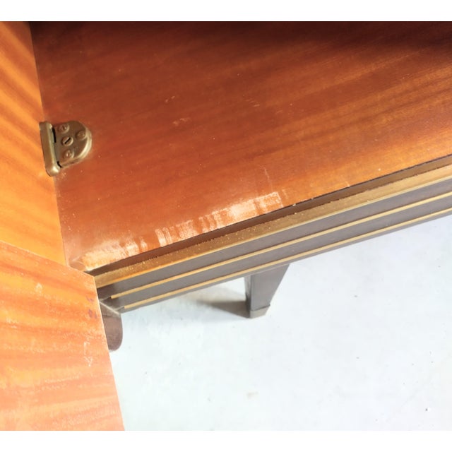 Rare Vintage German Qualitasmobel Midcentury Modern 1950's Shrunk Glass Shelf Dry Bar Cabinet For Sale - Image 9 of 12