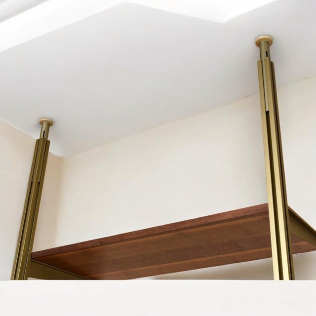 Tension Pole Free Standing Rose Gold Aluminum Omni Wall Unit by George Nelson For Sale - Image 10 of 15