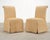 Pair of Skirted Scroll-Back Woven Raffia Slipper Chairs For Sale - Image 4 of 18