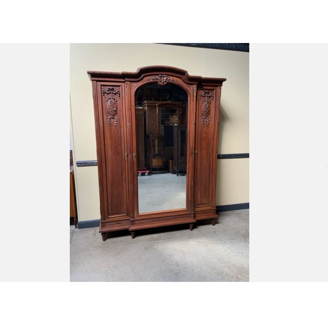 Antique Wardrobe with Linen Compartments, 1910 For Sale - Image 11 of 11