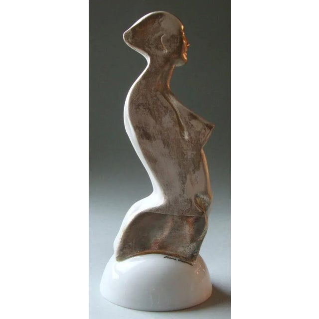 Ilona Romule, Woman Figure on a Pedestal, 21st Century, Porcelain with Silver Details For Sale - Image 3 of 5