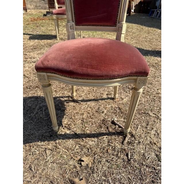 Burgundy Fine 19th Century French Louis XVl Dining Chairs - Set of 6 For Sale - Image 8 of 17