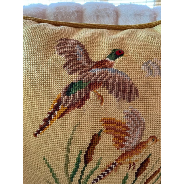 Vintage Pheasant Needlepoint Pillow Chairish