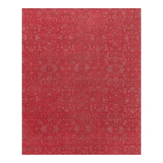 Modern Traditional Red Wool & Silk Rug by Doris Leslie Blau For Sale