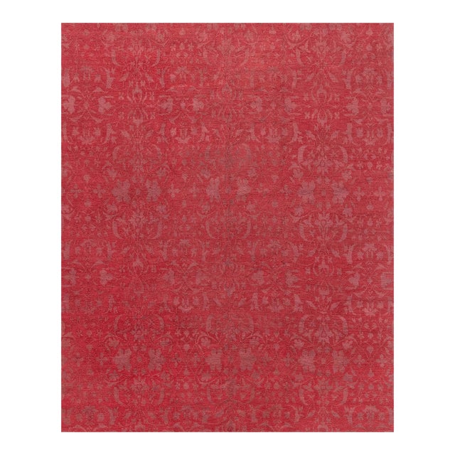 Modern Traditional Red Wool & Silk Rug by Doris Leslie Blau For Sale