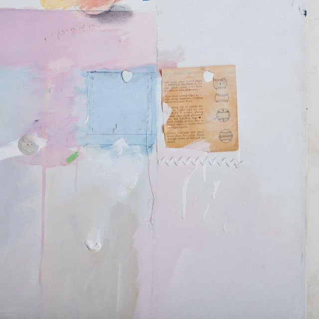 White "Domestic Issues" Modern Abstract Mixed-Media Painting on Canvas by Maxine Snider, 1990s For Sale - Image 8 of 11