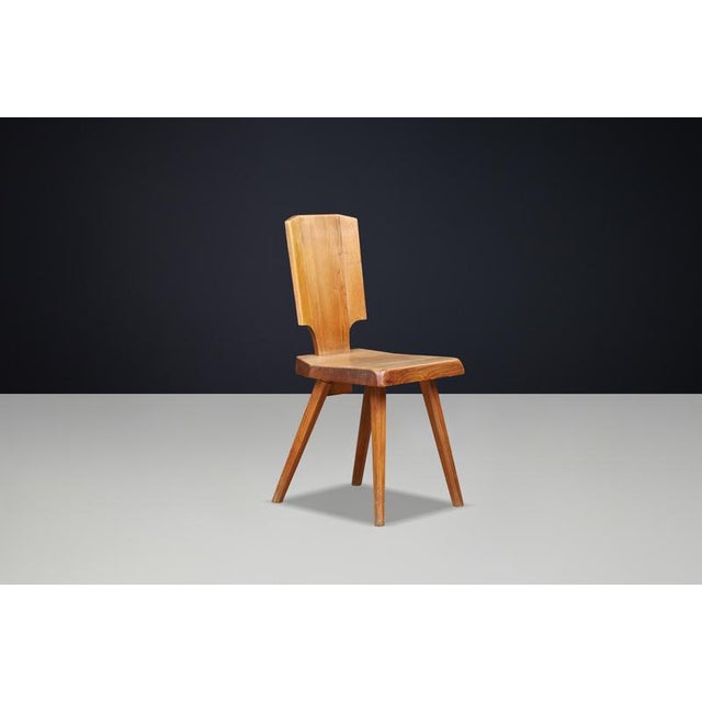 Brown S28 Dining Chair in Elm from Pierre Chapo, France, 1972 For Sale - Image 8 of 16