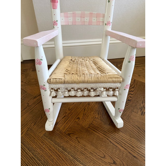 Mackenzie Childs Vintage Children's Hand Painted Rocking Chair For Sale - Image 4 of 11