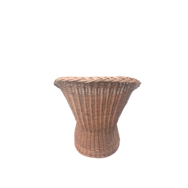 1960s Wicker Braided Barrel Egg Chair For Sale - Image 9 of 13