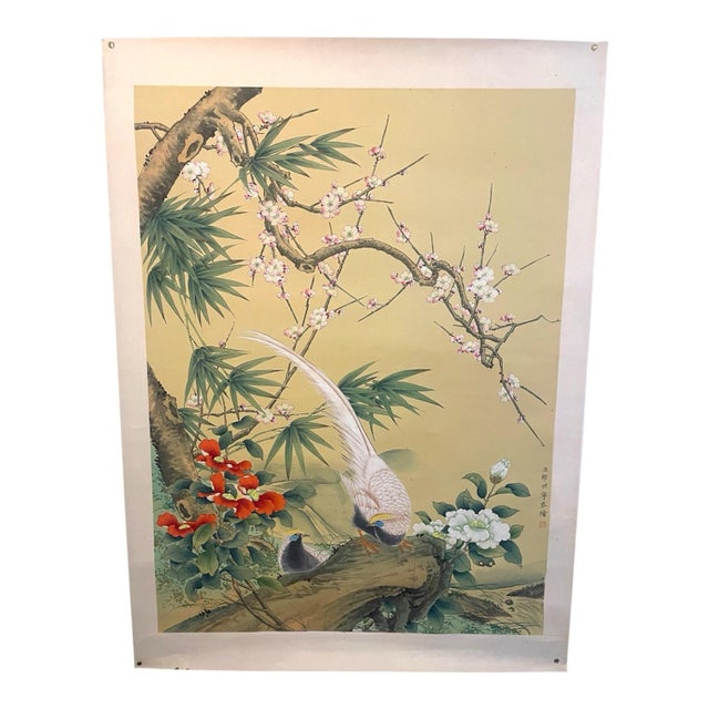 A magnificent and highly detailed mid-century grand format (30 \times 40 inches) watercolor and tempera painting on...