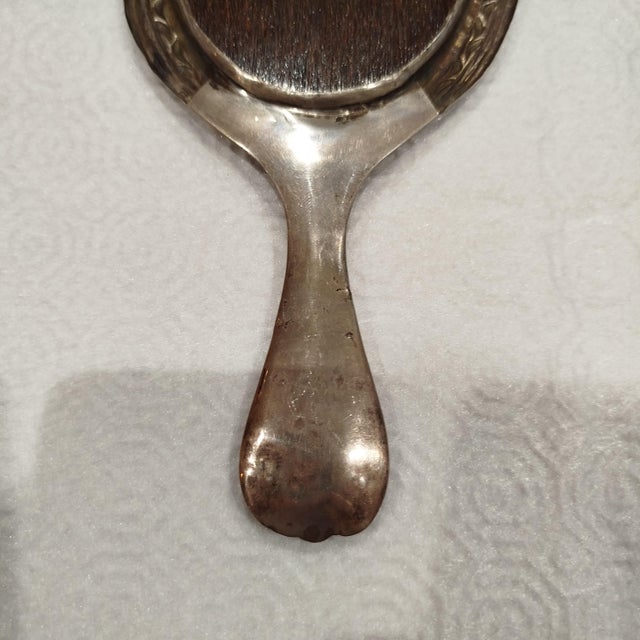Antique Silver Hand Mirror, 1800s For Sale - Image 12 of 14