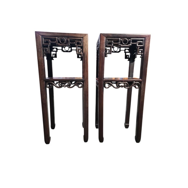 Fantastic pair of late 19th-early 20th century Chinese Hongmu incense tables, both in excellent condition. Chinese...