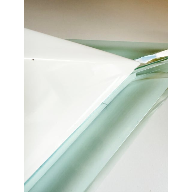 Vintage Postmodern Acrylic and Metal White Triangular Wall Lamp by Happy Light, 1980s For Sale - Image 15 of 17