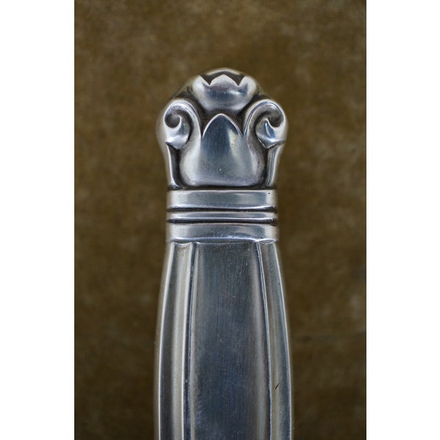 Late 20th Century Manchester Copenhagen Sterling Silver 925 Grooved Serving Spoon 9" For Sale - Image 9 of 12