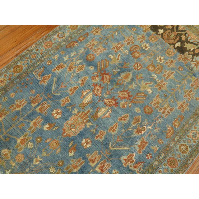 Abrash Blue Antique Persian Malayer circa 1920