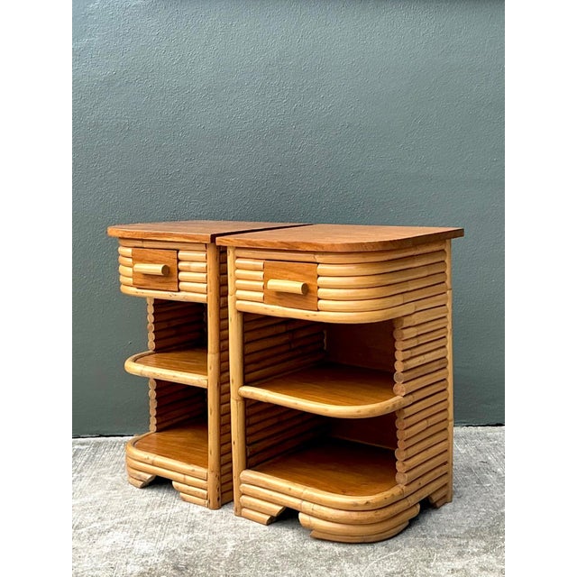 Vintage Stacked Rattan Nightstands After Frankl For Sale - Image 17 of 18