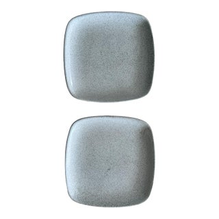 Vintage Glidden Pottery Speckled Square Plates – Mid-Century California Stoneware, Set of 2 For Sale