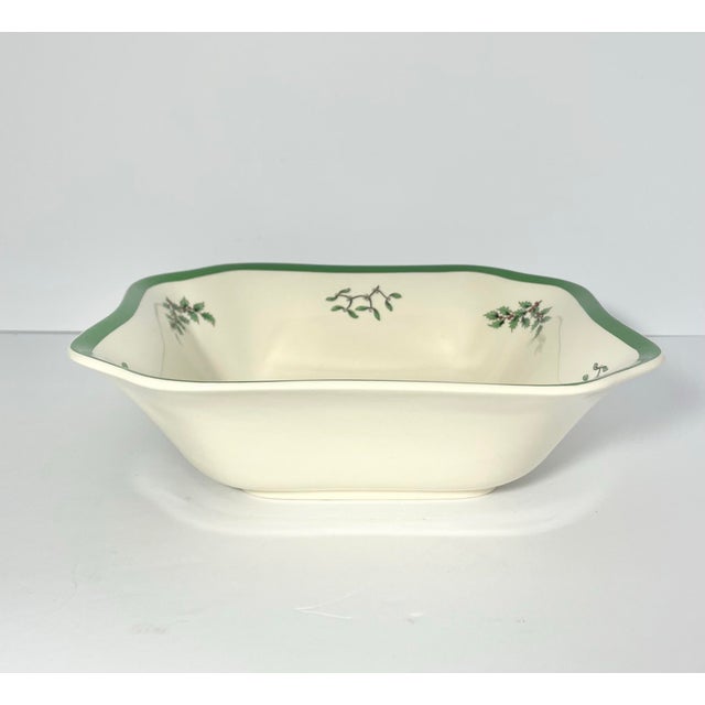White Spode “Christmas Tree” 7-Piece Ceramic Dinnerware Serving Hostess Set For Sale - Image 8 of 12