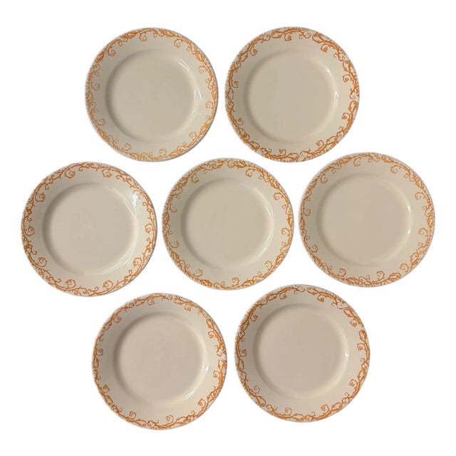 Vintage Val Do Sol Hand Painted Salad Plates Made in Portugal - Set of 7 For Sale