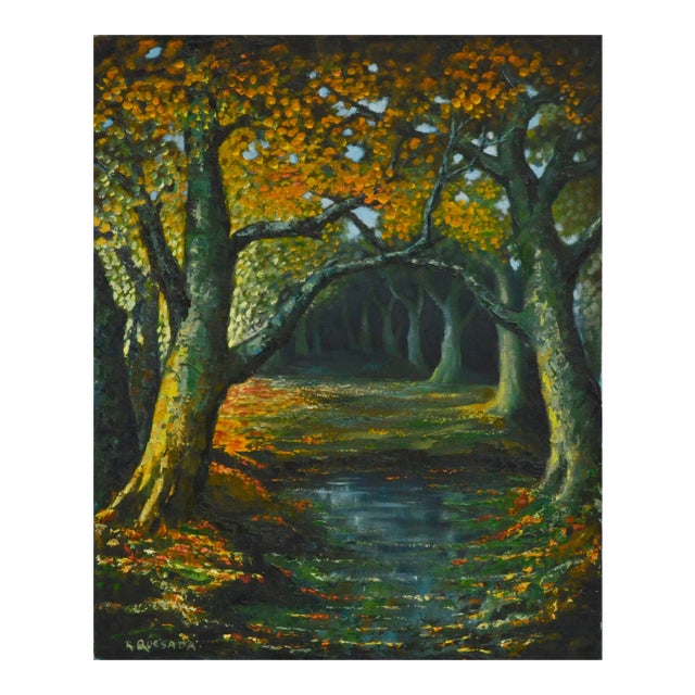 Mid Century Landscape Autumn Trees by Rod Quesada For Sale