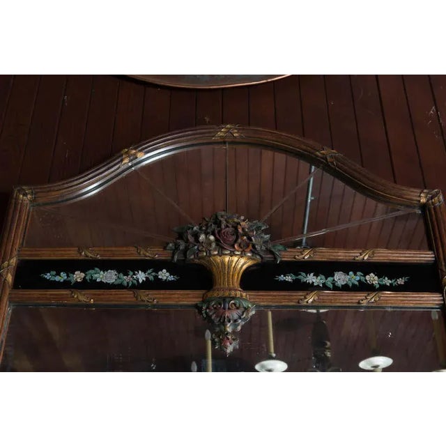 Carved Wood and Églomisé Mirror For Sale - Image 9 of 11