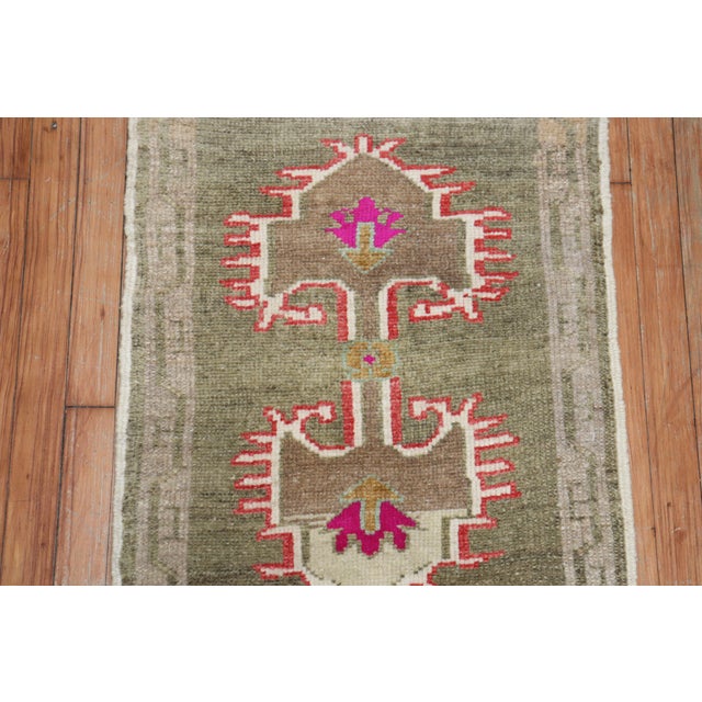 Mid 20th Century Quirky Turkish Anatolian Rug Mat - 2' x 2'11" For Sale - Image 12 of 18