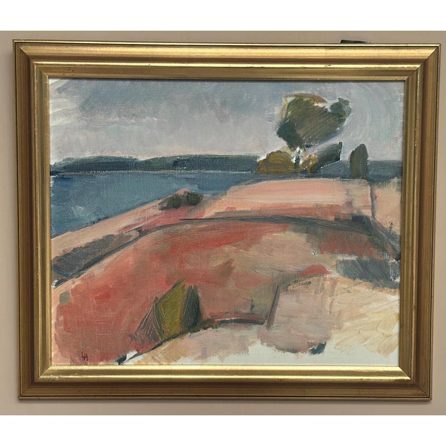 Original oil on canvas – “stockholm” by lars andersson – signed “la” – framed – 40 × 47 cm (15.7" × 18.5") – outer...