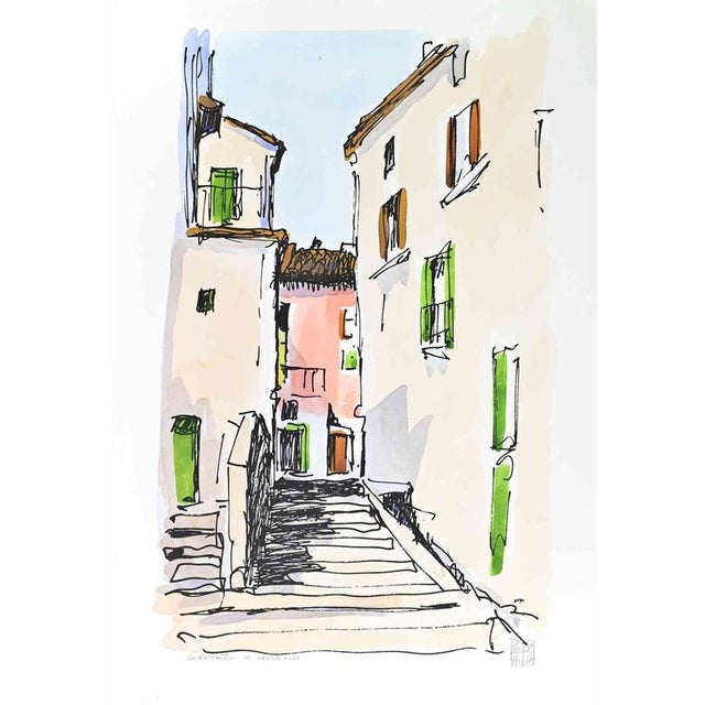 Lithograph hand colored. Stamp Signed. Excellent condition. This piece is attributed to the mentioned designer/maker. It...