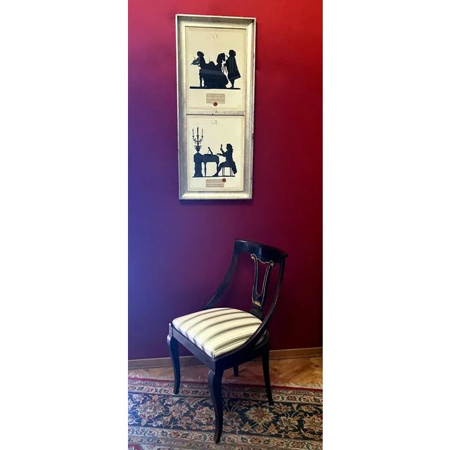 Italian Artist, Musician Silhouettes, Mixed Media Paintings on Paper, Framed, 1950s For Sale - Image 11 of 12