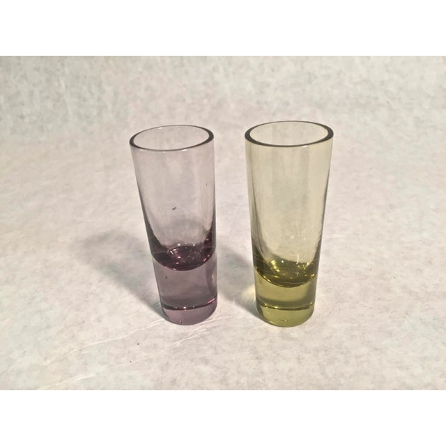 Shabby Chic Vintage Multicolored Hand Blown Aperitif Glasses - Collection of 18 For Sale - Image 3 of 7