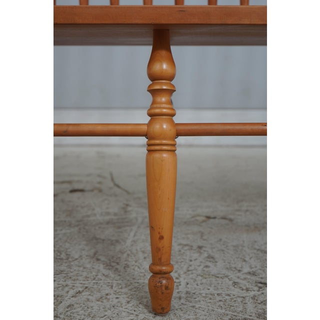 Brown Windsor Style Hand Crafted Long Bench Settee For Sale - Image 8 of 18