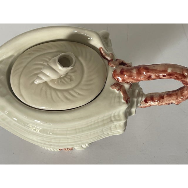 Coastal 1960s Fitz and Floyd Sea Ceramic Shell Tea Pot For Sale - Image 3 of 5