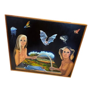 Lynn Randolph Large-Scale Surrealist Figural Painting – Symbolic Multi-Figure Composition For Sale